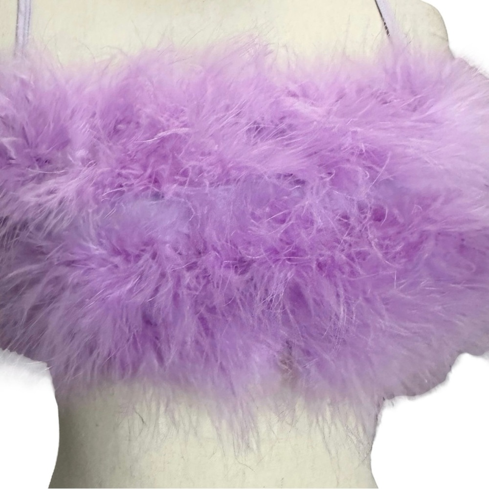 Sugar Thrillz Top Tube XS M L Lala La Fleur Boob Purple Feathers Bandeau - Picture 3 of 9